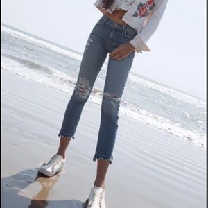 MOTHER RASCAL SNIPPET CHEW STRAIGHT-LEG ANKLE JEANS IN PUSH THE ENVELOPE 28